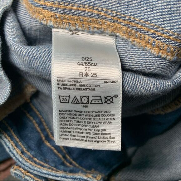 Sz 25 / 0 gap High Waist Medium Indigo Blue Crop Jean Pants - Picture 8 of 10